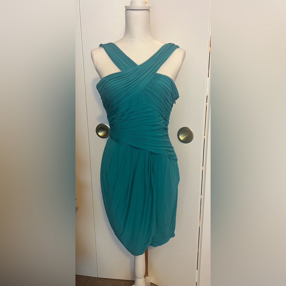 NWT BCBG Teal cocktail dress, sz L